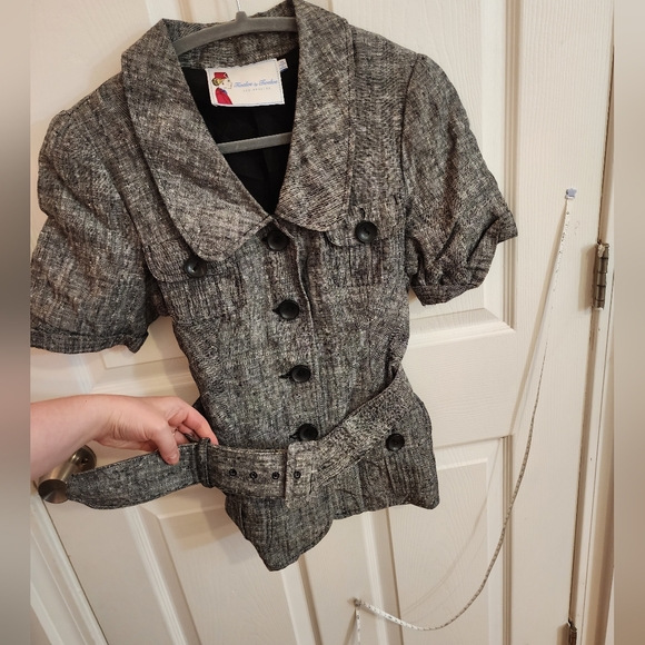 Heather Grey Shortsleeve Blazer Medium - Picture 1 of 5